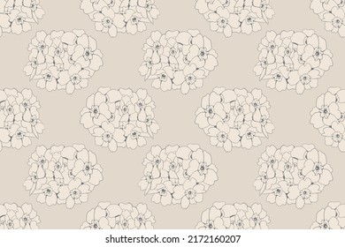 Floral seamless pattern of fabric design. Flower background print texture. Vector garden style decoration.