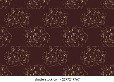 Floral seamless pattern of fabric design. Flower background print texture. Vector garden style decoration.