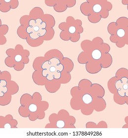 Floral seamless pattern. Fabric, gift wrap, wall art design. Ready-to-use design template. Vector illustration.