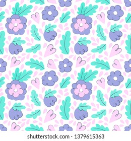 Floral seamless pattern. Fabric, gift wrap, wall art design. Ready-to-use design template. Vector illustration.