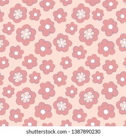 Floral seamless pattern. Fabric, gift wrap, wall art design. Ready-to-use design template. Vector illustration.
