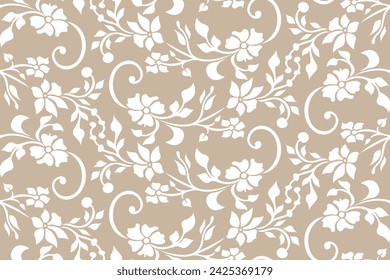 Floral seamless pattern. Fabric for ornament, wallpaper, packaging, vector background.