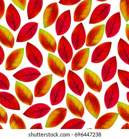 Floral seamless pattern with fallen leaves. Autumn. Leaf fall. Colorful artistic background. Can be used for wallpaper, textiles, wrapping, card, cover. Vector illustration, eps10