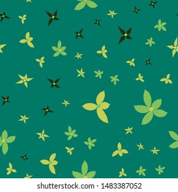 Floral seamless pattern with falling leaves.
