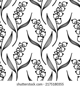 Patrón floral sin costura con plantas de lujo. Ilustración de dibujo a mano libre en el estilo de doodle con tinta. Esbozo, garabato, pluma, arte de línea. Estilo tatuaje.