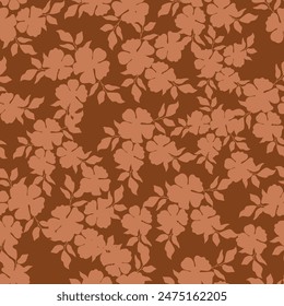 Floral seamless pattern. Fantastic flower, leaves. Batik style painting. Vintage background