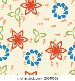 A floral seamless pattern in fashion trend colors
