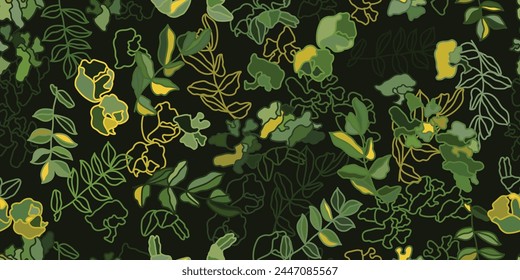 Floral seamless pattern. Fashionable background. Caragana arborescens lorbergii vector textile design. Flowers of the Midwest and prairie regions.