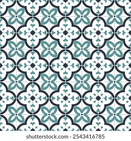 Padrão floral sem emenda em uma cor na moda , azulejos portugueses, Azulejo, ornamentos. Pode ser usado para papel de parede, preenchimentos de padrão, fundo da página da web, texturas de superfície. Vetor