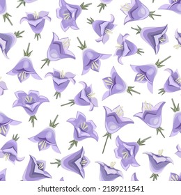 Floral seamless pattern with field bells. Suitable for printing on fabric, textile, wrapping paper, decorative wallpaper, packaging, invitations.