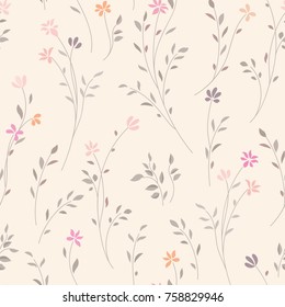 Floral seamless pattern. Flourish garden texture with flowers.