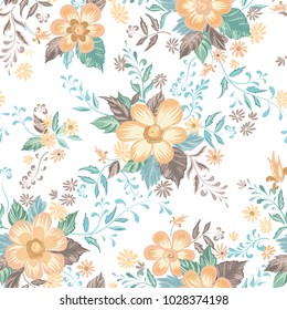 Floral seamless pattern. Flower background. Abstract ornamental flourish wallpaper with flowers.