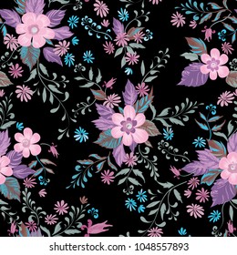 Floral seamless pattern. Flower background. Flourish ornamental summer wallpaper with flowers.