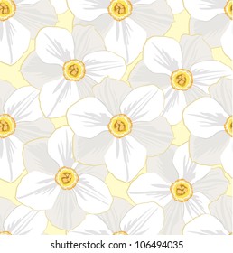 Floral seamless pattern. Flower background. Floral seamless texture with flowers daffodils