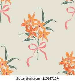 Floral seamless pattern. Flower background. Flourish ornamental summer wallpaper with flowers.