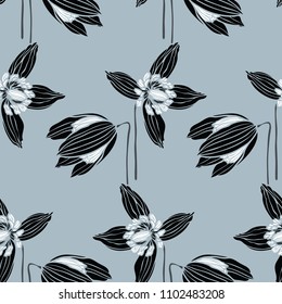 Floral seamless pattern. Flower background. Flourish ornamental summer wallpaper with flowers.