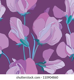 Floral seamless pattern  Flower background  Floral seamless texture and flowers sweet peas