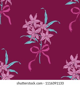 Floral seamless pattern. Flower background. Flourish ornamental summer wallpaper with flowers.