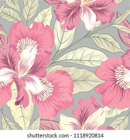Floral seamless pattern. Flower background. Flourish garden texture with flowers.
