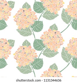 Floral seamless pattern. Flower background. Flourish ornamental summer wallpaper with flowers hydrangea.