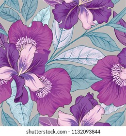 Floral seamless pattern. Flower background. Flourish garden texture with flowers.