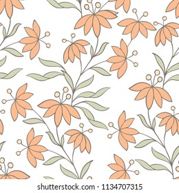 Floral seamless pattern. Flower background. Flourish ornamental summer wallpaper with flowers.