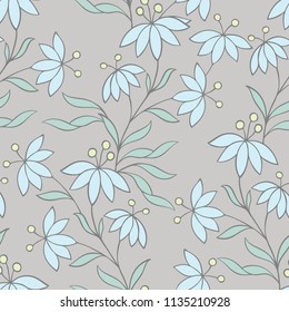Floral seamless pattern. Flower background. Flourish ornamental summer wallpaper with flowers.