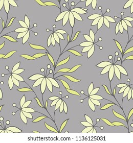 Floral seamless pattern. Flower background. Flourish ornamental summer wallpaper with flowers.