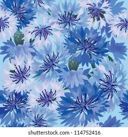 Floral seamless pattern. Flower background. Floral seamless texture with flowers  cornflowers
