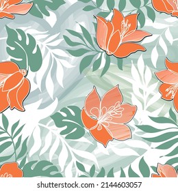 Floral seamless pattern. Flower background. Floral seamless texture with flowers. Flourish tiled wallpaper