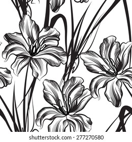 Floral seamless pattern. Flower background. Floral seamless texture with flowers.