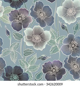 Floral Seamless Pattern. Flower Background. Floral Tile Ornamental Texture With Flowers. Spring Flourish Garden