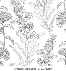 Floral seamless pattern. Flower background. Floral tile ornamental texture with flowers. Spring flourish garden