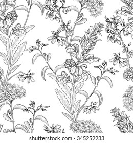 Floral seamless pattern. Flower background. Floral tile ornamental texture with flowers. Spring flourish garden