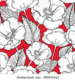 Floral seamless pattern. Flower background. Floral tile ornamental texture with flowers. Spring flourish garden