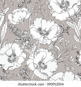 Floral seamless pattern. Flower background. Floral seamless texture with flowers. Flourish tiled wallpaper