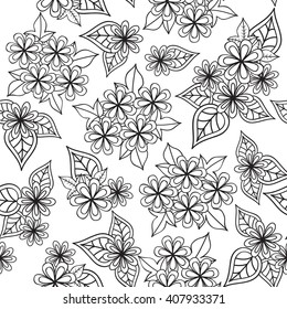 Floral seamless pattern. Flower background. Floral seamless texture with flowers. Flourish tiled wallpaper
