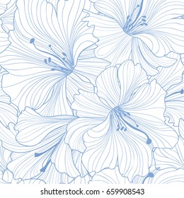 Floral seamless pattern. Flower background. Floral seamless texture with flowers. Flourish tiled wallpaper