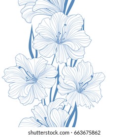 Floral seamless pattern. Flower background. Border with flowers. Flourish tiled wallpaper