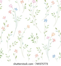  Patrón floral sin fisuras. Fondo de las flores. Huerto ornamental floreciente
