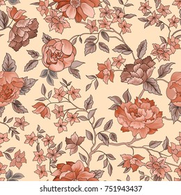 Floral seamless pattern. Flower  background. Flourish ornamental garden