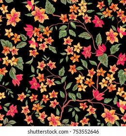 Floral seamless pattern. Flower background. Flourish garden texture with flowers.