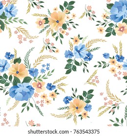 Floral seamless pattern. Flower background. Flourish garden wallpaper with flowers.
