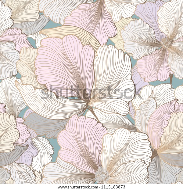 Floral Seamless Pattern Flower Background Flourish Stock Vector Royalty Free