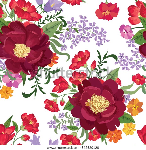 Floral Seamless Pattern Flower Background Floral Stock Vector (Royalty ...