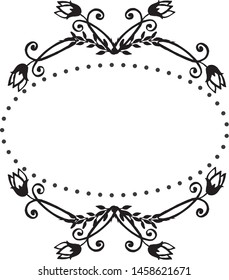 Floral seamless pattern, flower black and white background, ornate of cards. Vector