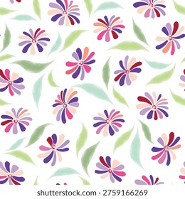 Floral seamless pattern. Flower bloom background. Flourish garden texture with flowers.