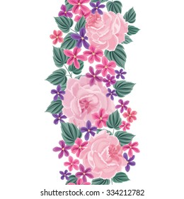 Floral seamless pattern. Flower border background. Floral tile spring texture with flowers.
