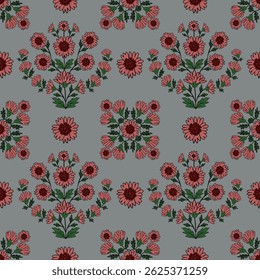 Floral seamless pattern ,flower branches seamless pattern , vector , illustration ,flowers pattern design Seamless flower pattern with colorful little flowers. Simple flat bright flowers background