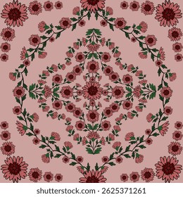 Floral seamless pattern ,flower branches seamless pattern , vector , illustration ,flowers pattern design Seamless flower pattern with colorful little flowers. Simple flat bright flowers background